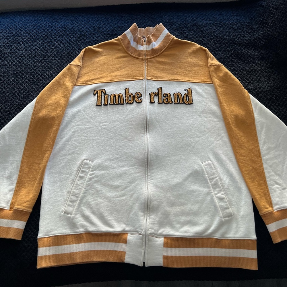 Timberland white & gold collar jacket
